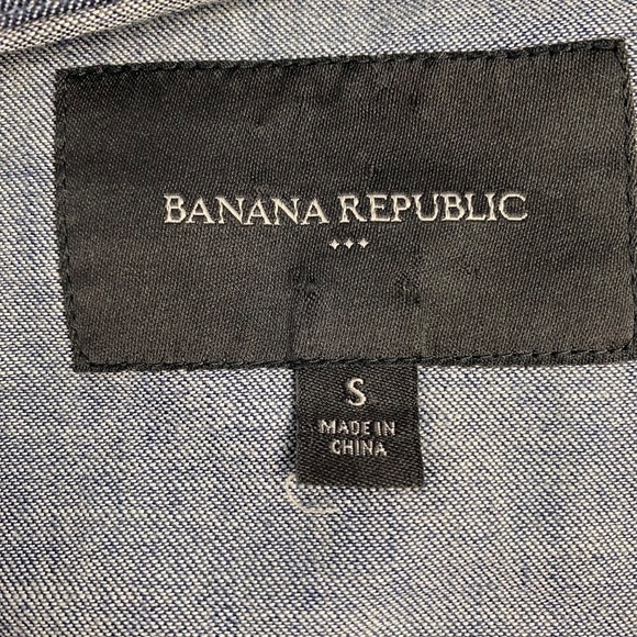 BANANA REPUBLIC - Chambray Jacket Unlined Standing Collar Size S - Picture 6 of 10